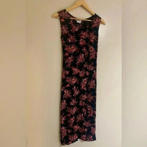 Vintage 90s vibe R&K dress black pink floral print Monica from friends | 8P